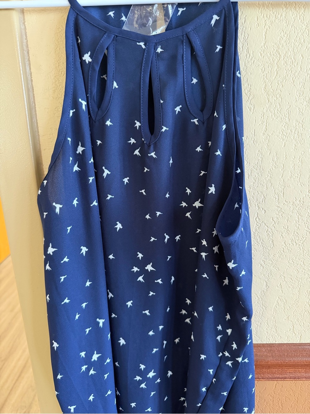Papermoon Navy Blue Bird Print Tank Top